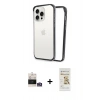 MARSİLYAN™- iPhone 14 Pro Max Kılıf Pusula Asil Koleksiyonu - Siyah Mat Seramik Nano Ekran Koruyucu + Gümüş Bilvis Titan Kamera Lens