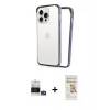MARSİLYAN™- iPhone 14 Pro Max Kılıf Pusula Asil Koleksiyonu - Siyah Mat Seramik Nano Ekran Koruyucu + Gümüş Bilvis Titan Kamera Lens
