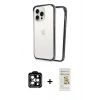 MARSİLYAN™- iPhone 14 Pro Max Kılıf Pusula Asil Koleksiyonu - Siyah Mat Seramik Nano Ekran Koruyucu + PVD Metal Kamera Lens - TU