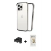 MARSİLYAN™- iPhone 14 Pro Max Kılıf Pusula Asil Koleksiyonu - Siyah Mat Seramik Nano Ekran Koruyucu + Raze Metal Kamera Lens - GS
