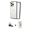 MARSİLYAN™- iPhone 14 Pro Max Kılıf Pusula Asil Koleksiyonu - Siyah Mat Seramik Nano Ekran Koruyucu + Bilvis Titan Kamera Lens - SH
