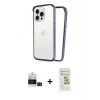 MARSİLYAN™- iPhone 14 Pro Max Kılıf Pusula Asil Koleksiyonu - Siyah Mat Seramik Nano Ekran Koruyucu + Bilvis Titan Kamera Lens - SH