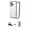 MARSİLYAN™- iPhone 14 Pro Max Kılıf Pusula Asil Koleksiyonu - Siyah Polymer Nano Ekran Koruyucu + Bilvis Titan Kamera Lens - SH