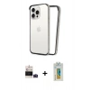 MARSİLYAN™- iPhone 14 Pro Max Kılıf Pusula Asil Koleksiyonu - Siyah Polymer Nano Ekran Koruyucu + Bilvis Titan Kamera Lens - DNMR
