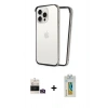 MARSİLYAN™- iPhone 14 Pro Max Kılıf Pusula Asil Koleksiyonu - Siyah Polymer Nano Ekran Koruyucu + Bilvis Titan Kamera Lens - GD