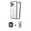 MARSİLYAN™- iPhone 14 Pro Max Kılıf Pusula Asil Koleksiyonu - Siyah Polymer Nano Ekran Koruyucu + PVD Metal Kamera Lens - TU