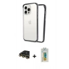 MARSİLYAN™- iPhone 14 Pro Max Kılıf Pusula Asil Koleksiyonu - Siyah Polymer Nano Ekran Koruyucu + Raze Metal Kamera Lens - GD