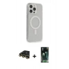 MARSİLYAN™- iPhone 14 Pro Max Kılıf Pusula Çizgi Koleksiyonu - Şeffaf 360 Full Body Arka Koruyucu + Raze Metal Kamera Lens - GD