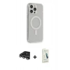 MARSİLYAN™- iPhone 14 Pro Max Kılıf Pusula Çizgi Koleksiyonu - Şeffaf Pasifik Cam Ekran Koruyucu + Raze Metal Kamera Lens - GS