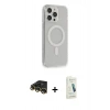 MARSİLYAN™- iPhone 14 Pro Max Kılıf Pusula Çizgi Koleksiyonu - Şeffaf Pasifik Cam Ekran Koruyucu + Raze Metal Kamera Lens - GD