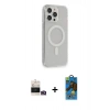 MARSİLYAN™- iPhone 14 Pro Max Kılıf Pusula Çizgi Koleksiyonu - Siyah 18D Cam Ekran Koruyucu + Bilvis Titan Kamera Lens - GD