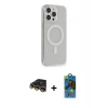 MARSİLYAN™- iPhone 14 Pro Max Kılıf Pusula Çizgi Koleksiyonu - Siyah 18D Cam Ekran Koruyucu + Raze Metal Kamera Lens - GD