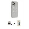 MARSİLYAN™- iPhone 14 Pro Max Kılıf Pusula Çizgi Koleksiyonu - Siyah 6D Mat Seramik Hayalet Nano Ekran Koruyucu + Bilvis Titan Kamera Lens - DNMR