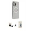 MARSİLYAN™- iPhone 14 Pro Max Kılıf Pusula Çizgi Koleksiyonu - Siyah 6D Mat Seramik Hayalet Nano Ekran Koruyucu + Bilvis Titan Kamera Lens - GD