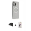 MARSİLYAN™- iPhone 14 Pro Max Kılıf Pusula Çizgi Koleksiyonu - Siyah Bilvis 3D Mat Cam Ekran Koruyucu + Raze Metal Kamera Lens - GS