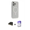 MARSİLYAN™- iPhone 14 Pro Max Kılıf Pusula Çizgi Koleksiyonu - Siyah Bilvis 5in1 3D Magic Cam Ekran Koruyucu + Raze Metal Kamera Lens - GD