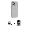 MARSİLYAN™- iPhone 14 Pro Max Kılıf Pusula Çizgi Koleksiyonu - Siyah Buffer Hayalet Cam Ekran Koruyucu + Bilvis Titan Kamera Lens - DNMR