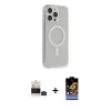 MARSİLYAN™- iPhone 14 Pro Max Kılıf Pusula Çizgi Koleksiyonu - Siyah Buffer Hayalet Cam Ekran Koruyucu + Bilvis Titan Kamera Lens - SH