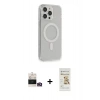 MARSİLYAN™- iPhone 14 Pro Max Kılıf Pusula Çizgi Koleksiyonu - Siyah Mat Seramik Nano Ekran Koruyucu + Bilvis Titan Kamera Lens - GD