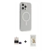 MARSİLYAN™- iPhone 14 Pro Max Kılıf Pusula Çizgi Koleksiyonu - Siyah Mat Seramik Nano Ekran Koruyucu + Siyah Bilvis Titan Kamera Lens