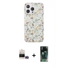 MARSİLYAN™- iPhone 14 Pro Max Kılıf Pusula Form - Şeffaf 360 Full Body Arka Koruyucu + Bilvis Titan Kamera Lens - GD