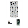 MARSİLYAN™- iPhone 14 Pro Max Kılıf Pusula Form - Şeffaf 360 Full Body Arka Koruyucu + Bilvis Titan Kamera Lens - GS