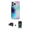 MARSİLYAN™- iPhone 14 Pro Max Kılıf Pusula Form - Şeffaf 360 Full Body Arka Koruyucu + Raze Metal Kamera Lens - GD