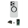 MARSİLYAN™- iPhone 14 Pro Max Kılıf Pusula Form - Şeffaf 360 Full Body Arka Koruyucu + Raze Metal Kamera Lens - GD