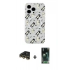 MARSİLYAN™- iPhone 14 Pro Max Kılıf Pusula Form - Şeffaf 360 Full Body Arka Koruyucu + Raze Metal Kamera Lens - GD