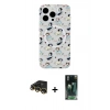 MARSİLYAN™- iPhone 14 Pro Max Kılıf Pusula Form - Şeffaf 360 Full Body Arka Koruyucu + Raze Metal Kamera Lens - GD