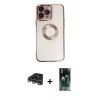 MARSİLYAN™- iPhone 14 Pro Max Kılıf Pusula Form - Şeffaf 360 Full Body Arka Koruyucu + Raze Metal Kamera Lens - GS