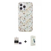 MARSİLYAN™- iPhone 14 Pro Max Kılıf Pusula Form - Şeffaf Pasifik Cam Ekran Koruyucu + Bilvis Titan Kamera Lens - GS