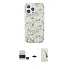 MARSİLYAN™- iPhone 14 Pro Max Kılıf Pusula Form - Şeffaf Pasifik Cam Ekran Koruyucu + Bilvis Titan Kamera Lens - GD