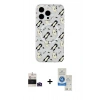 MARSİLYAN™- iPhone 14 Pro Max Kılıf Pusula Form - Şeffaf Royal Nano Ekran Koruyucu + Bilvis Titan Kamera Lens - DNMR