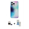 MARSİLYAN™- iPhone 14 Pro Max Kılıf Pusula Form - Şeffaf Royal Nano Ekran Koruyucu + Bilvis Titan Kamera Lens - GS