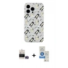 MARSİLYAN™- iPhone 14 Pro Max Kılıf Pusula Form - Şeffaf Royal Nano Ekran Koruyucu + Bilvis Titan Kamera Lens - GS