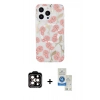 MARSİLYAN™- iPhone 14 Pro Max Kılıf Pusula Form - Şeffaf Royal Nano Ekran Koruyucu + PVD Metal Kamera Lens - TU