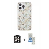 MARSİLYAN™- iPhone 14 Pro Max Kılıf Pusula Form - Şeffaf Royal Nano Ekran Koruyucu + PVD Metal Kamera Lens - TU