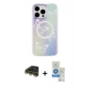 MARSİLYAN™- iPhone 14 Pro Max Kılıf Pusula Form - Şeffaf Royal Nano Ekran Koruyucu + Raze Metal Kamera Lens - GD