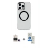 MARSİLYAN™- iPhone 14 Pro Max Kılıf Pusula Form - Şeffaf Royal Nano Ekran Koruyucu + Bilvis Titan Kamera Lens - SH