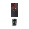 MARSİLYAN™- iPhone 14 Pro Max Kılıf Pusula Form - Siyah 360 Mat Full Body Arka Koruyucu
