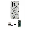 MARSİLYAN™- iPhone 14 Pro Max Kılıf Pusula Form - Siyah 360 Mat Full Body Arka Koruyucu + Bilvis Titan Kamera Lens - DNMR