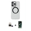 MARSİLYAN™- iPhone 14 Pro Max Kılıf Pusula Form - Siyah 360 Mat Full Body Arka Koruyucu + Bilvis Titan Kamera Lens - SH