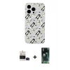 MARSİLYAN™- iPhone 14 Pro Max Kılıf Pusula Form - Siyah 360 Mat Full Body Arka Koruyucu + Bilvis Titan Kamera Lens - SH