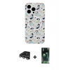 MARSİLYAN™- iPhone 14 Pro Max Kılıf Pusula Form - Siyah 360 Mat Full Body Arka Koruyucu + Raze Metal Kamera Lens - GS