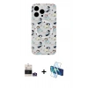 MARSİLYAN™- iPhone 14 Pro Max Kılıf Pusula Form - Siyah 3D Antistatik Cam Ekran Koruyucu + Bilvis Titan Kamera Lens - GS
