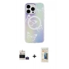 MARSİLYAN™- iPhone 14 Pro Max Kılıf Pusula Form - Siyah 6D Mat Seramik Hayalet Nano Ekran Koruyucu + Bilvis Titan Kamera Lens - DNMR