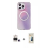 MARSİLYAN™- iPhone 14 Pro Max Kılıf Pusula Form - Siyah 6D Mat Seramik Hayalet Nano Ekran Koruyucu + Bilvis Titan Kamera Lens - DNMR