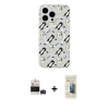 MARSİLYAN™- iPhone 14 Pro Max Kılıf Pusula Form - Siyah 6D Mat Seramik Hayalet Nano Ekran Koruyucu + Bilvis Titan Kamera Lens - DNMR