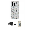 MARSİLYAN™- iPhone 14 Pro Max Kılıf Pusula Form - Siyah 6D Mat Seramik Hayalet Nano Ekran Koruyucu + Raze Metal Kamera Lens - GS